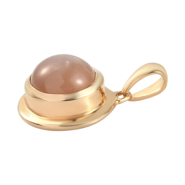 Pfirsich Mondstein Chakra Anhänger 925 Silber vergoldet ca. 4,18 ct image number 4