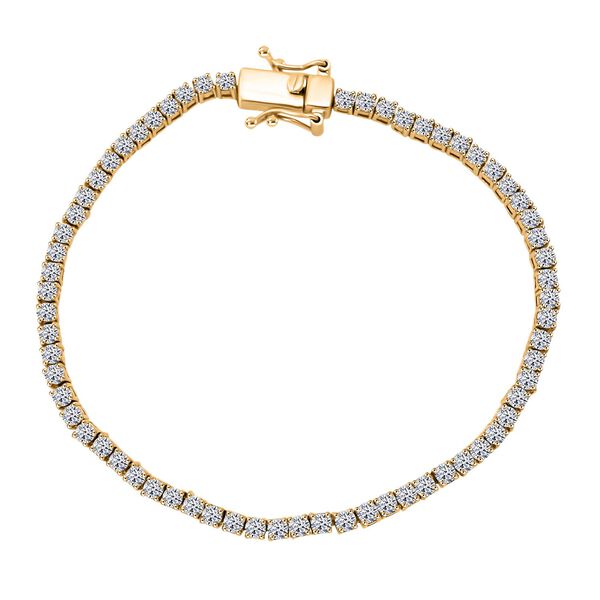 Lab Grown Diamant SI-GH Armband ca. 19 cm 925 Silber 750 Gelbgold Vermeil ca. 3,98 ct. image number 0