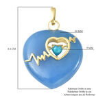 Blauer Jade und Miami Blau Welo Opal Herz-Anhänger, 925 Silber vergoldet ca. 40,32 ct image number 3