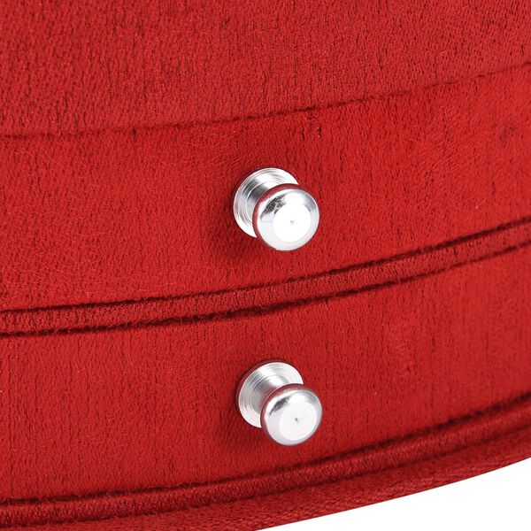 Samt-Schmuckk&auml;stchen mit Spiegel und 2 herausnehmbaren Schubladen, 14.5x12x10.5cm, Rot image number 5