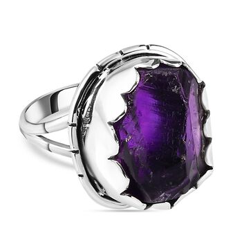 Afrikanischer Amethyst-Ring, 925 Silber  ca. 16,20 ct