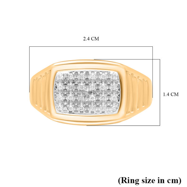 Weißer Diamant P Ring 925 Silber Gelbgold Vermeil (Größe 20.00) ca. 0.15 ct image number 4