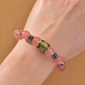 Kirschquarz und H&auml;matit Armband, 19,75cm - 137 ct.