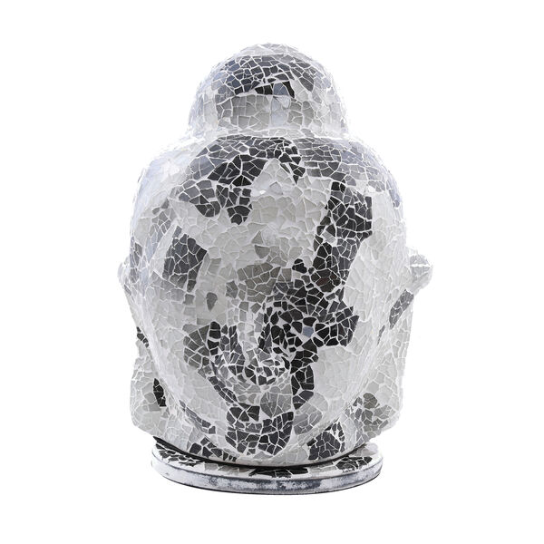Handgefertigte Buddha-Mosaiklampe, Schwarz-Wei&szlig; &nbsp; image number 1
