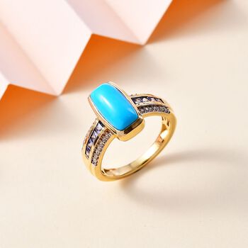 AA Sleeping Beauty T&uuml;rkis, Zirkon und Tansanit Ring - 3,06 ct.