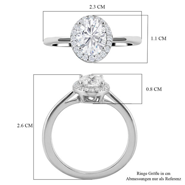 Moissanit-Ring, 925 Silber Platin  ca. 1,48 ct image number 6