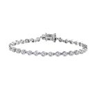 Moissanit Armband ca. 20 cm 925 Silber rhodiniert ca. 3,26 ct.