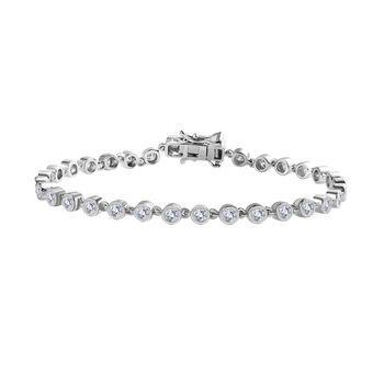 Moissanit Armband ca. 20 cm 925 Silber rhodiniert ca. 3,26 ct.