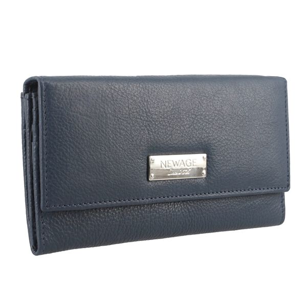 Moderne Geldbörse aus 100% echtem Leder, Marineblau image number 4