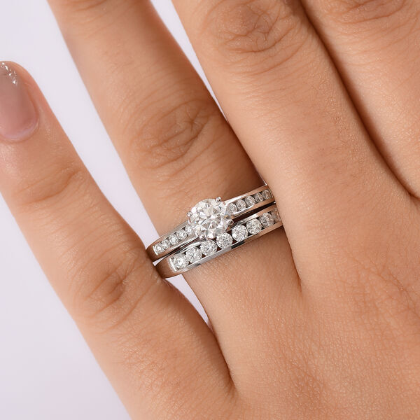 Funkelnde K&ouml;nigin- 2er-Set Moissanit Ringe- 1,46 ct. image number 3