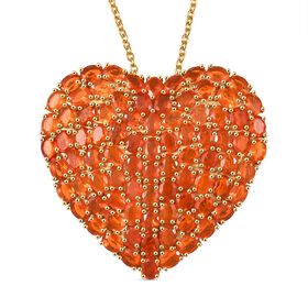 D'Joy Blaze Feueropal Schmuckset ca. 45 cm 925 Silber 750 Gelbgold Vermeil ca. 18,04 ct.