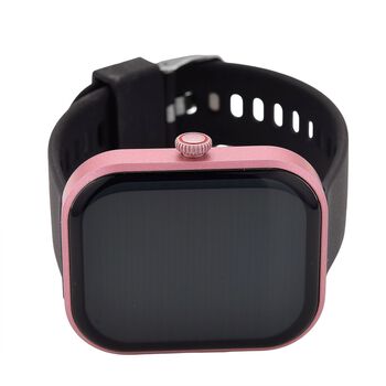 G21 Smartwatch, 2.01 Zoll HD Display, Pink-Schwarzes Silikonarmband