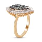 Alexandrit und Zirkon Cluster Ring 925 Silber Gelbgold Vermeil image number 4
