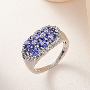 AAA Tansanit und Zirkon Ring - 2,71 ct.