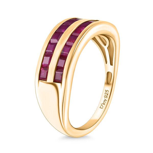 AA Rubin Ring, 925 Silber 750 Gelbgold Vermeil - 2 ct. image number 5