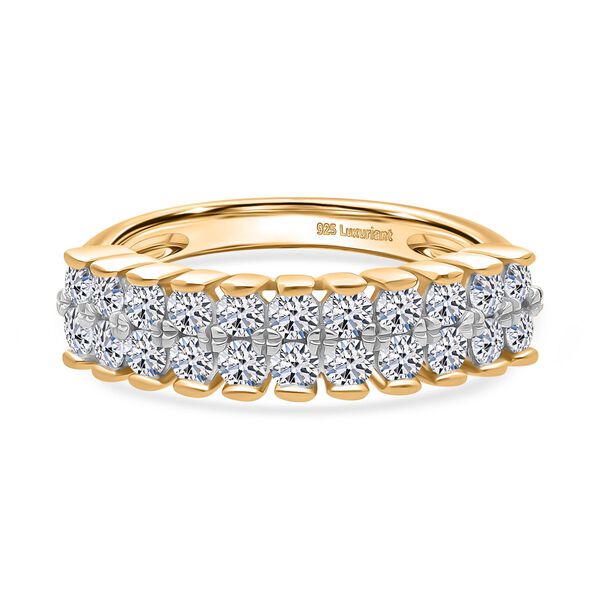 LUXURIANT DIAMOND - Lab Grown Diamant VS-EF SGL zertifiziert Ring 925 Silber 750 Gelbgold Vermeil (Gr&ouml;&szlig;e 19.00) ca. 1.00 ct