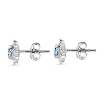 Sternchen Espirito Santo Aquamarin und Zirkon Ohrstecker