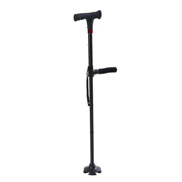 Klappbarer Smart-Walking-Stick mit drehbarem LED-Frontlicht und SOS-Alarm, Schwarz image number 3