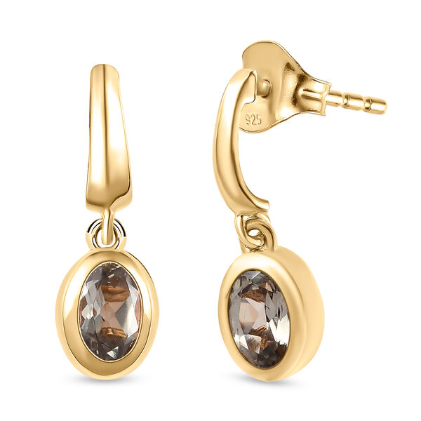 AAA Turkizit-Ohrringe in 925 Silber mit Gelbgold Vermeil