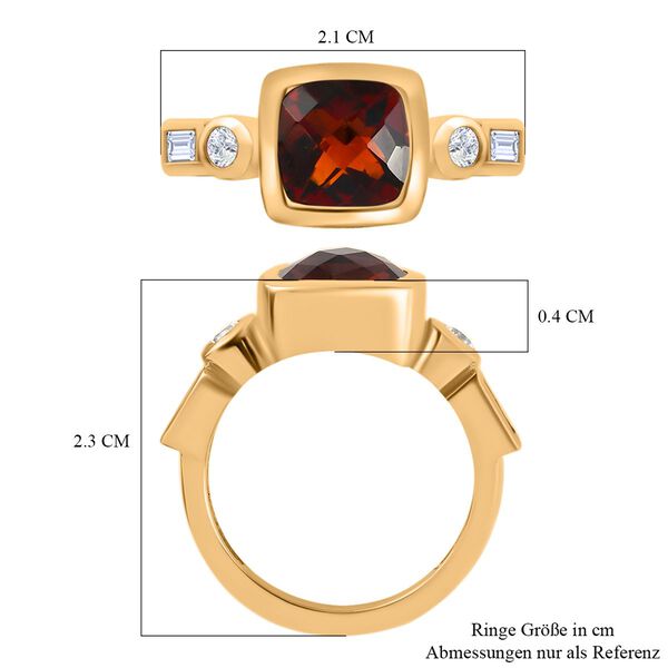 Madeira Citrin und Zirkon Ring 925 Silber vergoldet  ca. 2,55 ct image number 7