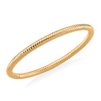 Designer-inspiriert- Chavron-schliff, IP-Gelbbeschichtung 316L Edelstahl Armreif ca. 20 cm ca. 15,20g