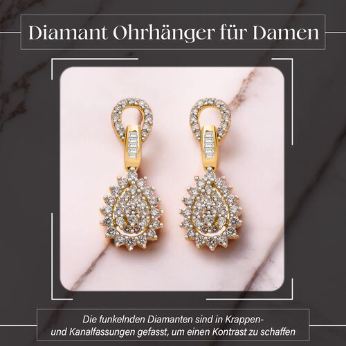 Weiße  I1-I2  Diamant-Ohrringe in 585 Gold - 1 ct. image number 1