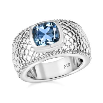 Himmelblauer Topas-Ring in Silberton - 2,68 ct.