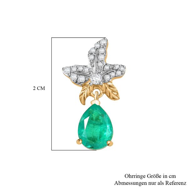 D'Joy Smaragd Triplett Quarz und Zirkon zweifarbige Ohrringe - 2,84 ct. image number 6