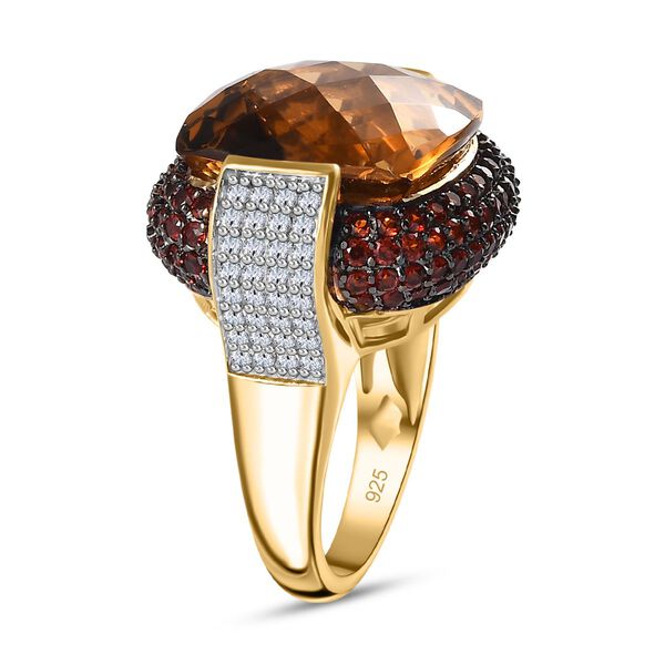 AAA Citrin, Mosambik Granat und Zirkon-Ring - 21,30 ct. image number 5