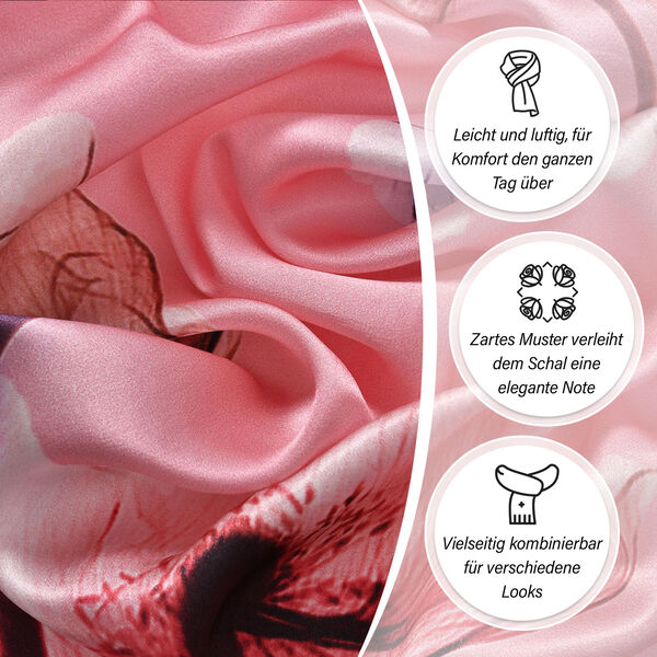 LA MAREY &ndash; Schal aus Maulbeerseide, Mohnblumen-Muster image number 3