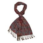 Schal mit Paisley-Muster und Fransen, Einheitsgröße, Rotbraun