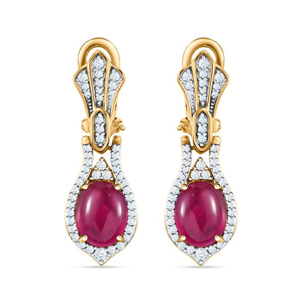 Afrikanische Rubin  und Zirkon-Ohrringe - 8,47 ct.