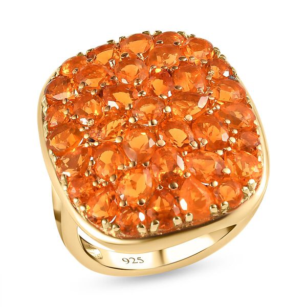 Salamanca Feueropal Ring, 925 Silber vergoldet (Gr&ouml;&szlig;e 17.00), ca. 3.65 ct image number 4