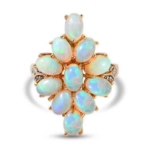 Natürlicher, äthiopischer Opal und Zirkon-Ring - 3,67 ct. image number 0