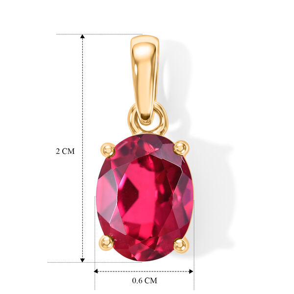 LUXURIANT DIAMOND - AAA Lab Grown Rubin Anh&auml;nger 925 Silber Gold ca. 1,62 ct. image number 2