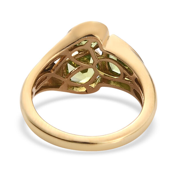 Peridot Ring 925 Silber 585 Vergoldet image number 7