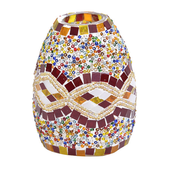 Handgefertigte orientalische Mosaik Glas Tischlampe - Lampenschirm Form, Gr&ouml;&szlig;e 15x15x50 cm, Orange-Rot image number 2