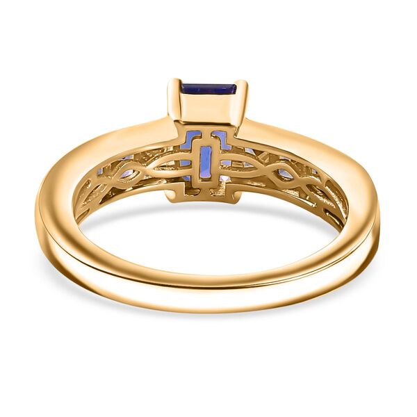 AAA Tansanit (Oktagon Schliff) und AA Tansanit (Carr&egrave; Schliff) Ring in 585 Gold - 1,76 ct. image number 6