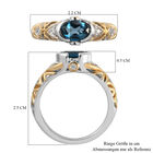 London Blau Topas und Zirkon Ring 925 Silber Bicolor (Größe 16.00) ca. 0,90 ct image number 6