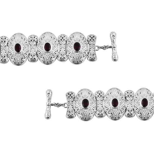 Royal Bali - Nat&uuml;rlicher Rhodolith Granat Armband, ca. 19 cm 925 Silber. ca.49.5g, ca. 1.01 ct image number 3