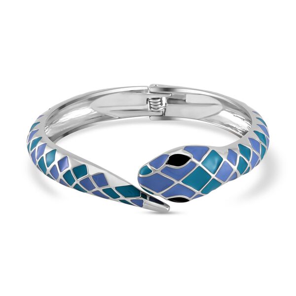 Designer Stil - emaillierter Schlangen Armreif, ca. 18 cm ca. 32,00g image number 0