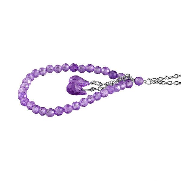 Afrikanische Amethyst-Halskette, ca. 50 cm, 925 Silber rhodiniert ca. 9.00 ct image number 4