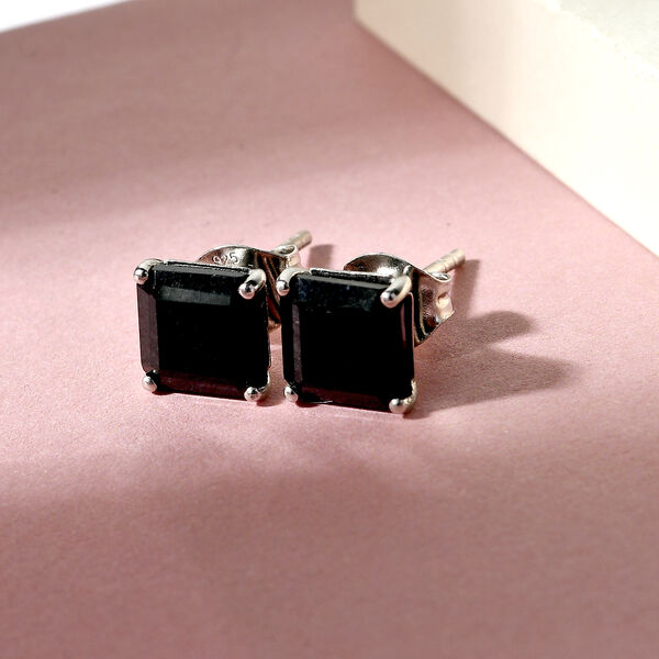 Schwarze Turmalin-Ohrstecker, 925 Silber platiniert ca. 3,75 ct image number 2