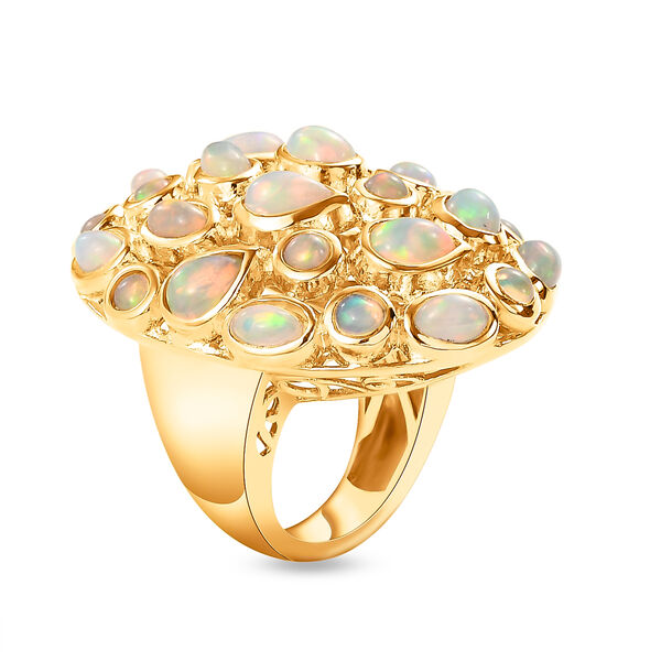 Natürlicher, äthiopischer Opal-Ring, 925 Silber Gelbgold Vermeil  ca. 4,49 ct image number 6