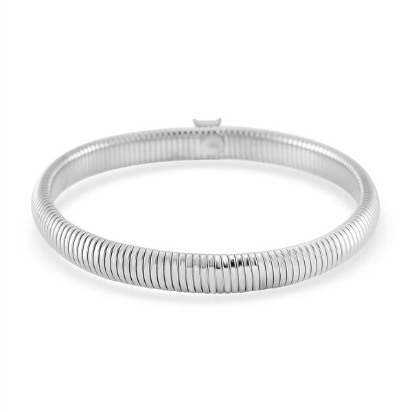 Schwarzes Kristall Armband, flexibel, Reiner Edelstahl, silberfarben image number 4