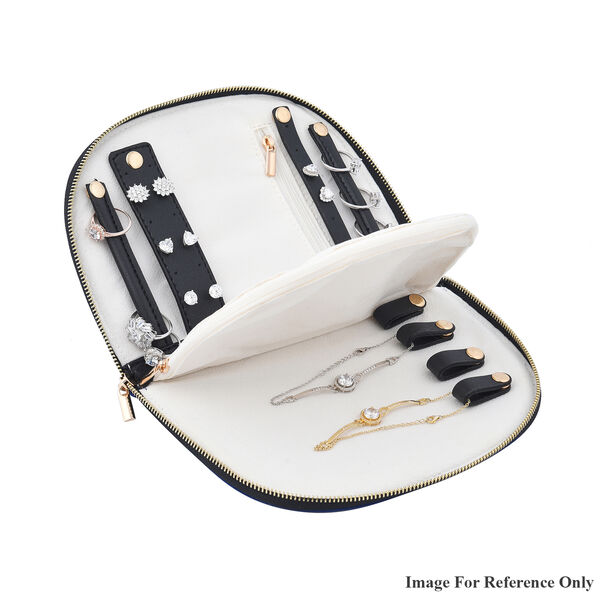 Schmuckmäppchen mit besticktem Phönix- und Blumenmuster, Dunkelblau image number 5