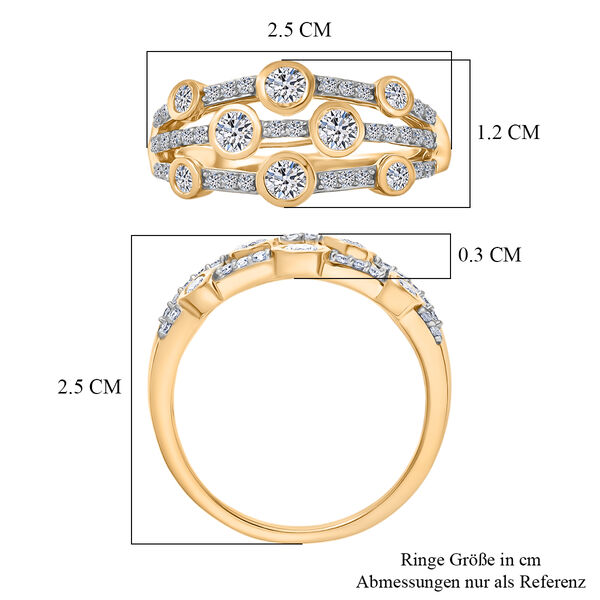 LUXURIANT DIAMOND - Lab Grown Diamant SI-GH SGL zertifiziert Ring 925 Silber 750 Gelbgold Vermeil (Gr&ouml;&szlig;e 17.00) ca. 1,00 ct image number 6