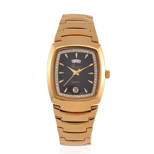 GENOA  - Eleganz-Uhr mit Mond- und Wochenanzeige, Japanisches Uhrwerk und Weißem Kristallzifferblatt, Reiner Edelstahl, 20 cm image number 0