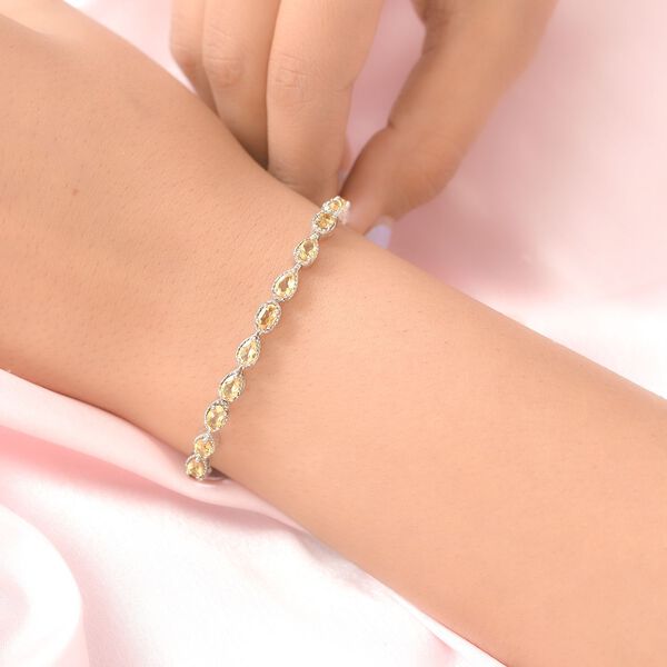 Citrin Armband, ca. 20 cm, 925 Silber platiniert ca. 5,42 ct image number 3