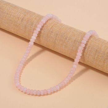 Rosenquarz Halskette, 45+5 cm - 200 ct.